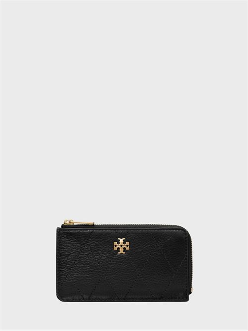 Charlie Quilted Pebbled Leather Zip Cardholder TORY BURCH | 186054001